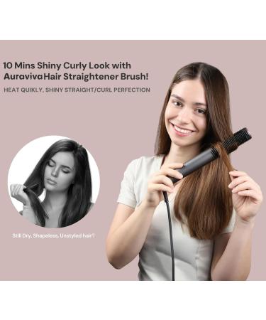 Hair Straightener Brush & Comb - Dual Voltage Anti-Scald Heat Brush for Women - 5 Temp Settings - Grey | International Shipping Available - Buy Online on GoSupps.com