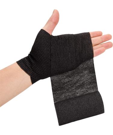 TOBWOLF 12PCS Self Adherent Bandage Wrap - Black, 4x5yd, Breathable Sports Tape for Wrist, Ankle, Knee, Leg Sprains - Elastic Cohesive Bandage for Swelling - Pack of 12 - Buy Online on GoSupps.com