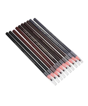 Outanaya 10pcs Eyebrow Pencil Peel off Brow Pencil Waterproof Eyebrow Pen Brow Pencils Makeup Pens Tool Paper
