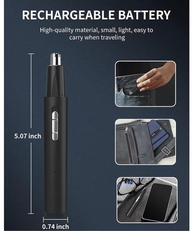 3-in-1 Rechargeable Nose Hair Trimmer for Men & Women | Painless Eyebrow & Beard Trimmer with Dual-Edged Blades - Easy Clean & Powerful Motor - Buy Online on GoSupps.com