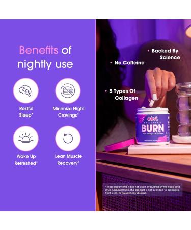 Obvi Collagenic Burn PM | Nighttime Collagen with Ashwagandha GABA & Melatonin | Multi-Type Collagen | 90 Capsules - Buy Online on GoSupps.com