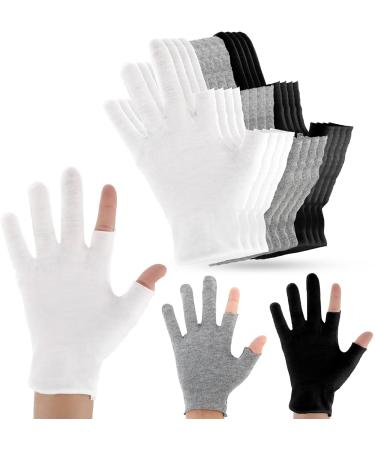 Dimeho 6 Pairs Moisturizing Cotton Gloves Touchscreen Overnight Sleeping Gloves Lightweight Nighttime Lotion Gloves for Bedtime Dry Hand Therapy Sensitive Irritated Skin SPA(Black White Grey) - Buy Online on GoSupps.com