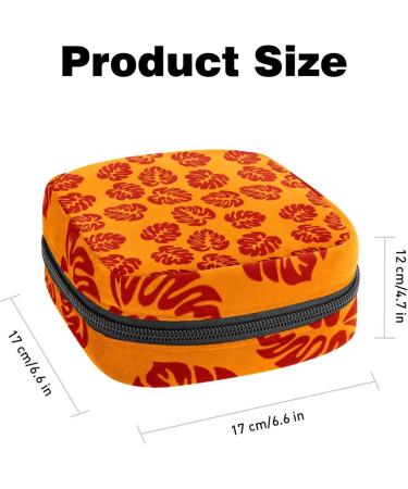 Orange Surf Leaves Sanitary Napkin Storage Bag - Menstrual Cup Pouch - Nursing Pad Holder - Portable Period Bag for Women and Teens - Multi-colored - Buy Online on GoSupps.com