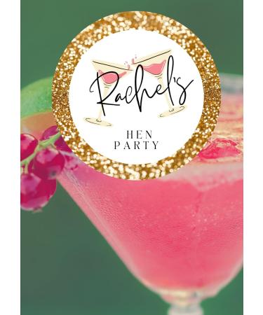 12 x custom personalised edible HEN PARTY cocktail drink toppers uncut (Pink) - Buy Online on GoSupps.com