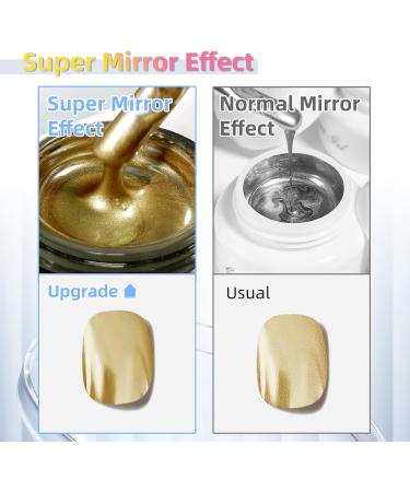 U-Shinein 8ml Metallic Painting Gel Metal Painted Gel Nail Polish 3D Metal Painting Gel Drawing Mirror Nail Gel Polish Glossy DIY Nail Art Manicure -Golden - Buy Online on GoSupps.com