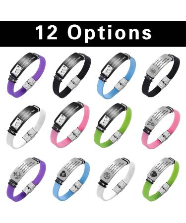 Skartam Personalized Medical Alert Bracelets | Custom Silicone ID Wristband for Men, Women & Kids | Engraved Picture Logo & Text | Sport Emergency Bracelet - Buy Online on GoSupps.com