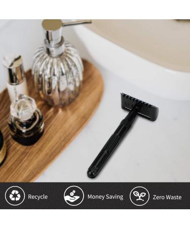 Matte Black Safety Razor Eco-Friendly Single Blade Razors for Men & Women | Includes 10 Double Edge Blades | Perfect for Long Hair & Zero Waste Grooming - Buy Online on GoSupps.com