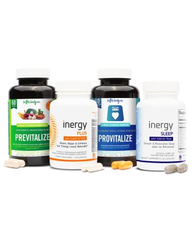 Better Body Co. Menokit Plus Bundle - Natural Probiotic & Herbal Menopause Support - Provitalize Previtalize InergyPLUS InergySLEEP Women's Supplements - Energy Weight Gut Health Mood Sleep