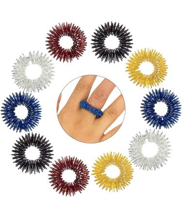 Magiclulu 12-Pack Ring Fidget Toys - Chinese Medicine Acupressure Finger Massagers & Stress Relief Finger Rings - Buy Online on GoSupps.com