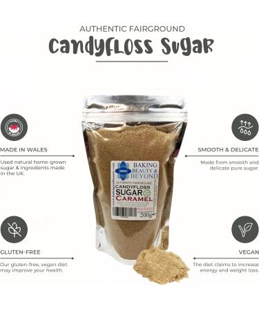 Baking Beauty and Beyond Premium Floss Sugar for Cotton Candy - Cotton Candy Flossing Sugar with Natural Ingredients Perfect for Every Occasion Bulk Floss Sugar 800g - Caramel Flavour - Buy Online on GoSupps.com