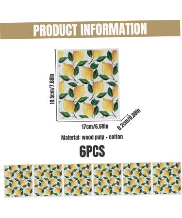 6Pcs Reusable Paper Towels Lemon Print Dish Towels for Kitchen Soft and Absorbent Dish Cloths Quick Drying Dish Rags Cleaning Supplies - Buy Online on GoSupps.com