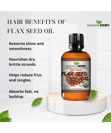 Mayan's Secret USDA Certified Virgin Organic Flax Seed Oil Unrefined Virgin Cold Pressed Linum Usitatissimum 4 OZ - For Skin - Buy Online on GoSupps.com