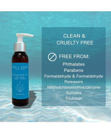 Firming Body Oil Serum with Triple Algae Complex | Non Greasy Fast Absorbing Moisturizer with Vitamin C E Jojoba Castor for Firming & Brightening | Pistachio Caramel Vanilla Scented Body Oil - Buy Online on GoSupps.com