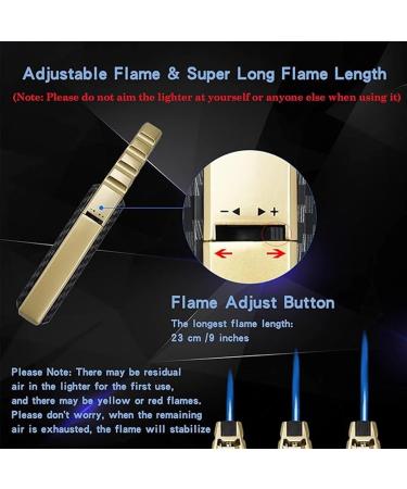 Jet Torch Butane Lighter Windproof Blue Flame Lighter Windproof Refillable Butane Lighter Adjustable Flame Lighter for Cigars Grill BBQ Candles Gifts.(A) - Buy Online on GoSupps.com