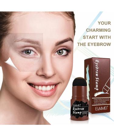 Professional Waterproof Eyebrow Stamp Stencil Kit - 10 Styles, Long Lasting, Buildable Powder, 13 Piece Set, Medium Brown - Buy Online on GoSupps.com