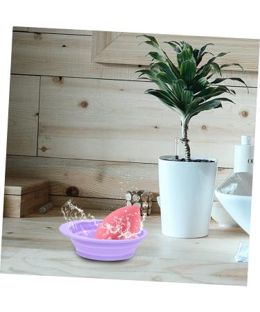 Housoutil Cleaning Pad Silicon Brush Cleaner Cosmetics Brush Scrubber Makeup Cleaning Mat Cosmetic Brush Cleaner Pad Makeup Scrubber Bowl Silica Gel Purple Cleaning Brush Make up 14.5x11cm Purple - Buy Online on GoSupps.com