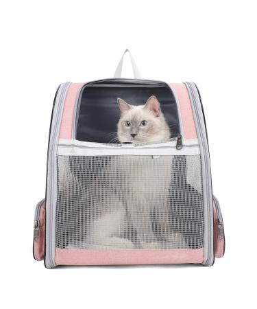Tecageaon Pet Backpack Carrier for Small Cats Dogs Rabbit Ventilated Design Safety Straps Buckle Support Collapsible Designed for Travel Hiking Walking & Outdoor Use (Pink) - Buy Online on GoSupps.com