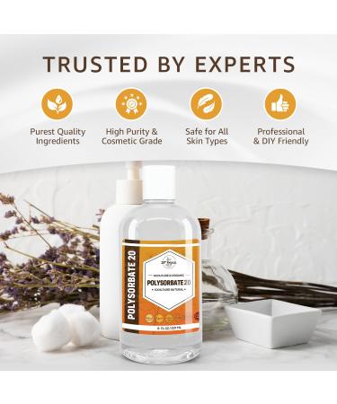 Polysorbate 20 (128oz / Gallon) | Tween 20 Gentle Natural Emulsifier & Solubilizer for Essential Oils, Fragrances, Sprays, Lotions, Shampoos & Bath Products | Improves Stability & Clarity | 1 GALLON - Buy Online on GoSupps.com