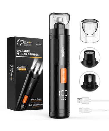 IREDOON Dog Nail Grinder Upgraded - Professional 3-Speed Super Quiet and Low Vibration Electric Pet Nail Grinder with 4 LED Lights - Painless Paws Grooming & Smoothing for Small to Large Dogs (Black) - Buy Online on GoSupps.com
