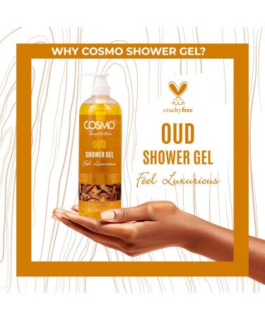 Cosmo Skin Care Temptation Oud Shower Gel 1000ml/33.81fl.oz, Gel Douche, Feel Luxurious, Skins Exfoliate, Nourishing Formula, Best Body Wash, Daily Use Shower Gel, Long Lasting - Buy Online on GoSupps.com
