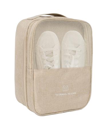 Shoe Bag for Travel Shoe Organizer Bag Holds 3 Pair of Shoes Travel Accessories Suitcase Organize Light Brown Medium