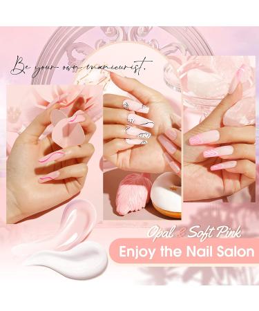 ROSALIND Soft Pink & Opal Extension Gel Kit - 2 PCS 60ml Poly Nail Gel for Nail Art Decoration - Easy DIY UV Gel Tube for Nail Thickening - Buy Online on GoSupps.com