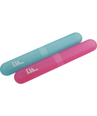 2 x Toothbrush Case Travel Case Plastic Holder Clean Brushes on Vacation (Pink & Blue) - Buy Online on GoSupps.com