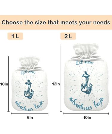 Naanle Vintage Sea Anchor Hot Water Bottle - 1L Transparent Cover for Pain Relief & Therapy | Ideal for Bed Hands & Feet - Buy Online on GoSupps.com