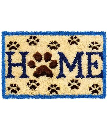 3D Latch Hook Kits Rug with Printed Canvas Christmas Decor Carpet Embroidery Tapestry Cross Stitch Kit DIY Handmade Rug Cushion Yellow