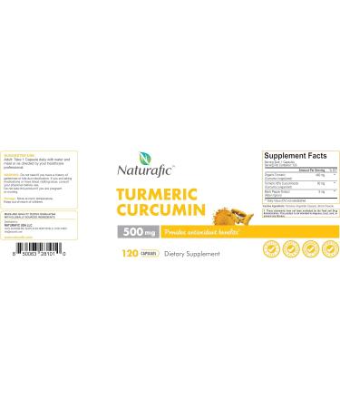 Turmeric Curcumin with Piperine Capsules - 500mg per Capsule,120 Count - Supplement with Black Pepper for Enhanced Absorption Non-GMO, Gluten-Free - Buy Online on GoSupps.com