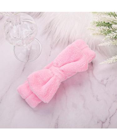 Molain Spa Headband | Bowknot Hair Band for Women | Coral Fleece | Elastic | Headband for Washing Face & Shower | Pink - Buy Online on GoSupps.com