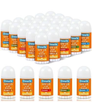 Dimsile 50 Pcs Mini Sunscreen Lip Balms Bulk Spf 15 Lip Balms Sticks with Sunscreen Teacher Nurse Volunteer Employee Appreciation Gifts Bulk Staff Team End of Year Coworkers Gifts for Women Men