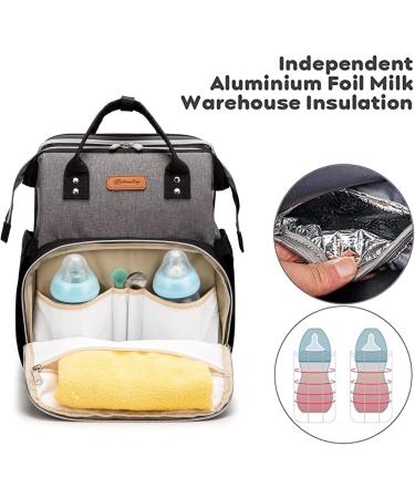 Approach Waterproof Multifunctional Mom Backpack - Large Capacity Diaper Bag with Stroller Belts & USB Connection - LD47 Gray Black - Buy Online on GoSupps.com