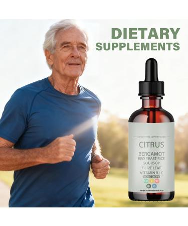 Red Yeast Rice Drops Cholesterol Support Blend with Citrus Bergamot Red Yeast Rice Soursop Olive Leaf Vitamin B+C Non-GMO Natural Vegan 2 fl oz Dietary Supplement (Pack of 2) 2 Fl Oz (Pack of 2) - Buy Online on GoSupps.com