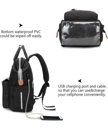 Approach Waterproof Multifunctional Mom Backpack - Large Capacity Diaper Bag with USB Stroller Belts & Diaper Pad - Black LD29 - Buy Online on GoSupps.com