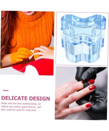 minkissy Glass Acrylic Nail Supplies Nail Dish for Acrylic Nails Nail Art Dish Cup Multi-function Manicure Cup Nail Dish Bowl with Lids Acrylic Nail Tools Nail Art Cup Major Accessories 7x5.6cm Blue - Buy Online on GoSupps.com
