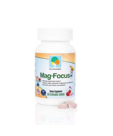 Magnesium Focus Supplement for Kids - Natural Strawberry Flavored Chewable Kids Focus Vitamins Focus and Attention Supplement for Kids