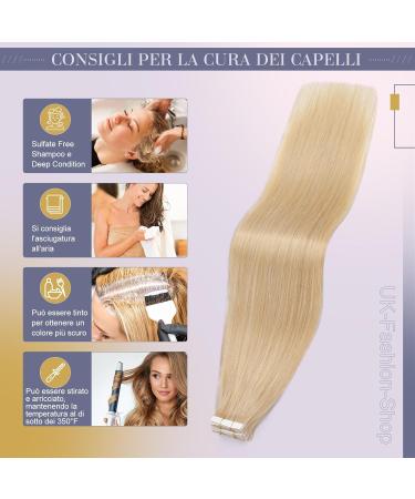 Buy UK Fashion Tape In Hair Extensions - 35cm Remy Real Human Hair 40g #24 Natural Blonde - Buy Online on GoSupps.com