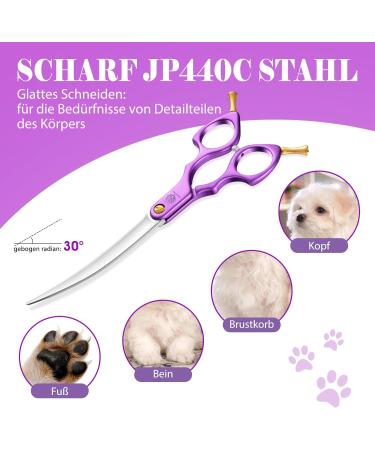 Purple Dragon 6-Inch Dog & Cat Grooming Scissors Ultra-Light Aluminum Handle JP 440C Steel Professional Fur Shears for Pet Groomers & Beginners - Buy Online on GoSupps.com
