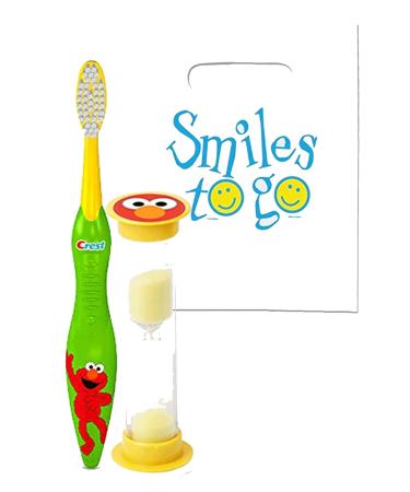 PG Sesame Street Elmo Inspired 2pc Bright Smile Oral Hygiene Bundle! Includes Soft Manual Toothbrush & Brushing Timer! Plus Dental Gift & Remember to Brush Visual Aid!