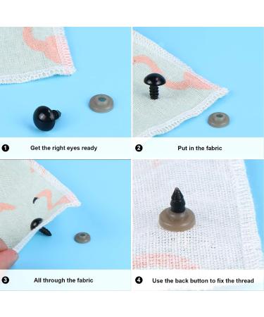 UPINS 500 Pieces Black Plastic Safety Eyes with Washers for Crochet Animal Crafts - 4 Sizes (6-12MM) - Buy Online on GoSupps.com