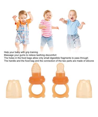 2PCS Baby Fruit Feeder Set with Pacifier Clips - Silicone Teething Pacifiers for Babies & Toddlers - Leak Proof & Safe - Buy Online on GoSupps.com