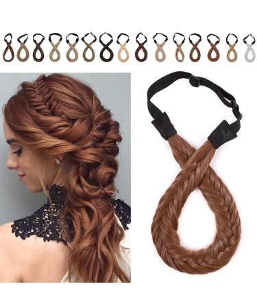 Sego Braids Extensions Herring Band Hair band Braided hair extension hair part Adjustable stretch french braid hair beauty accessory for women light brown style a-festival style light gold brown
