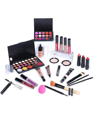 FLLYINGU 27-Piece Multi-Purpose Makeup Set for Teenage Girls - All-in-One Gift Set with Organizer Brushes Lip Gloss Eyeshadow & Blush - Buy Online on GoSupps.com