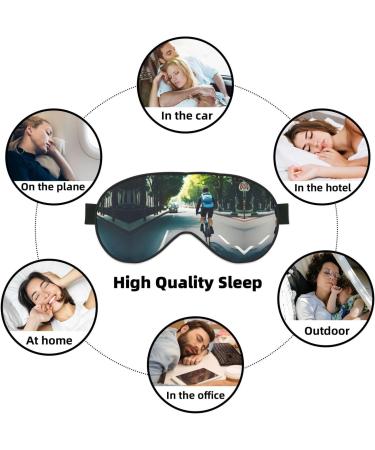 Car & Bicycle Print Unisex Sleeping Eye Mask | Soft Light-Blocking Comfort | Black - Ideal for Travel & Relaxation - Buy Online on GoSupps.com