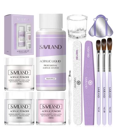Saviland Acrylic Nail Kit for Beginner   15g Clear/White/Pink Acrylic Powder and Liquid Set with Acrylic Nail Brush Nail Forms Glass Dappen Dish Easy to Use Starter Acrylic Nail Kit for Home DIY - Buy Online on GoSupps.com