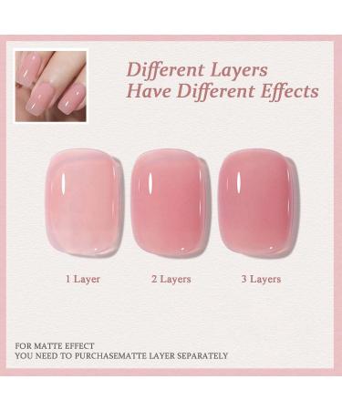 Jelly Nail Polish - Nude Pink Nail Varnish - Natural Pale Pink Quick Dry Nail Polish - Transparent Pink Crystal Sheer Polish - Long Lasting Air Dry No Need UV DIY Manicure Nail Art light Pink - Buy Online on GoSupps.com