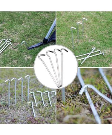Aluminium Camping Tent Pegs with Hook - 7 Hexagon Nail Spike Stakes for Canopies and Garden - Silver - Buy Online on GoSupps.com
