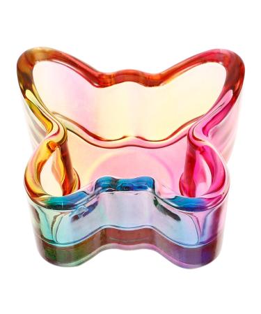 Baluue Dappen Dish Butterfly Shaped Glass Crystal Dappen Dish Cup Nail Art Liquid Powder Nail Crystal Bowl Glassware Tools for Nail Art Manicure 5.00X4.20X2.50CM