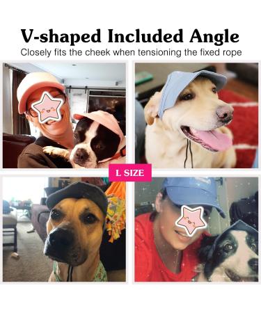 Pawaboo Pet Baseball Cap - 2-Piece Sun Hats for Dogs & Pet Parents | Adjustable with Ear Holes - Black Large | Outdoor Protection - Buy Online on GoSupps.com